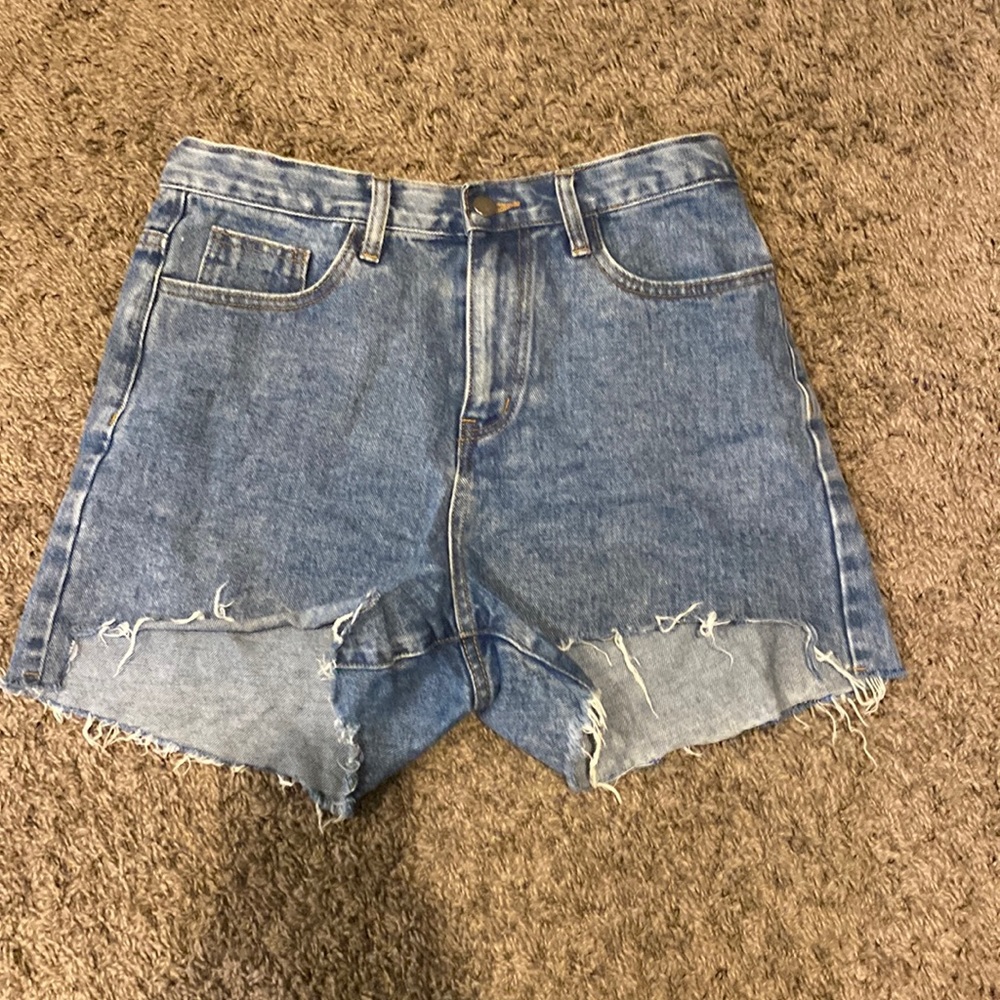 High waisted jean shorts
